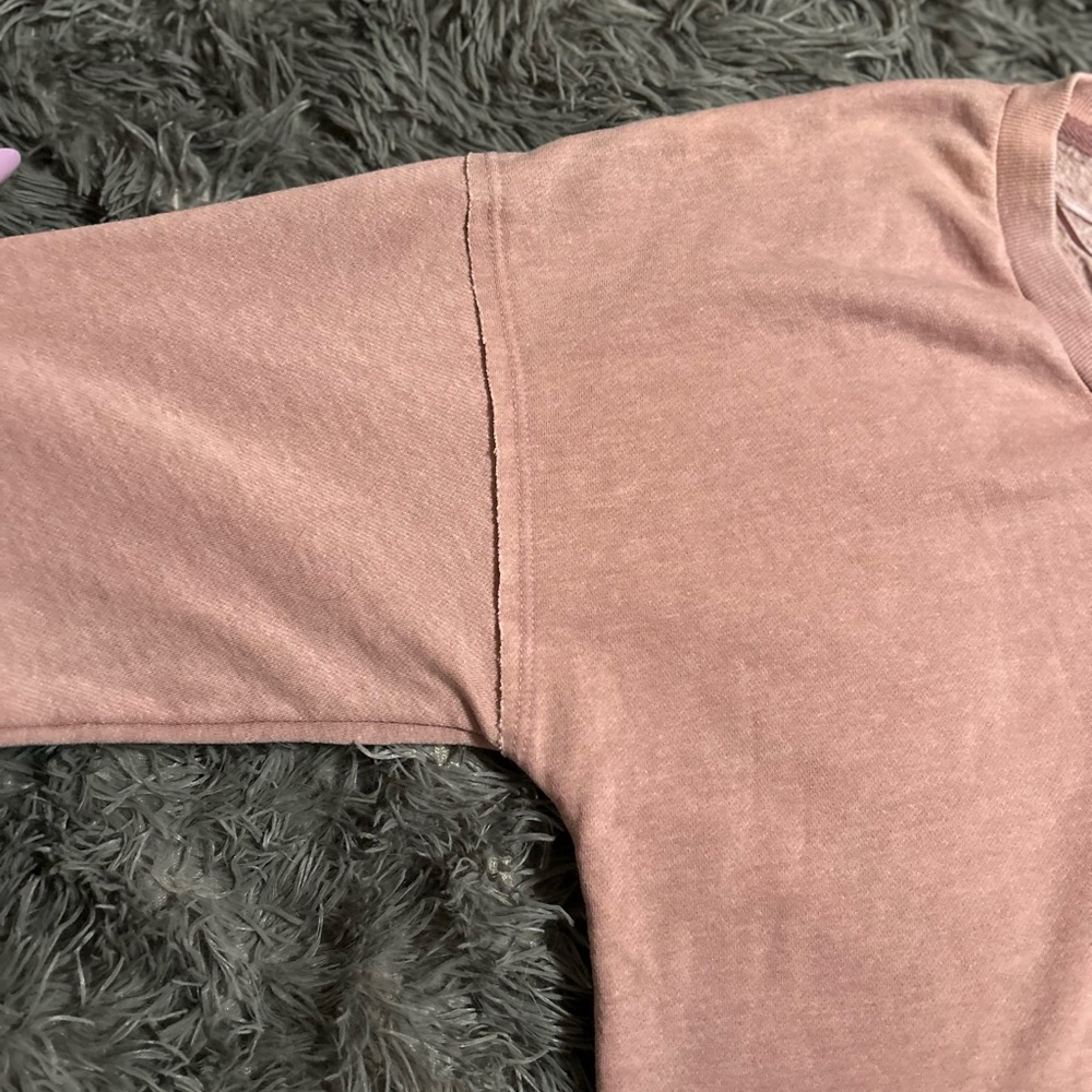 Pink V-Neck Sweatshirt - Picture 3 of 4